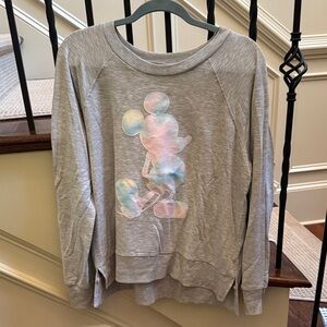 Gray Crewneck with Iridescent Mickey Mouse Size Large